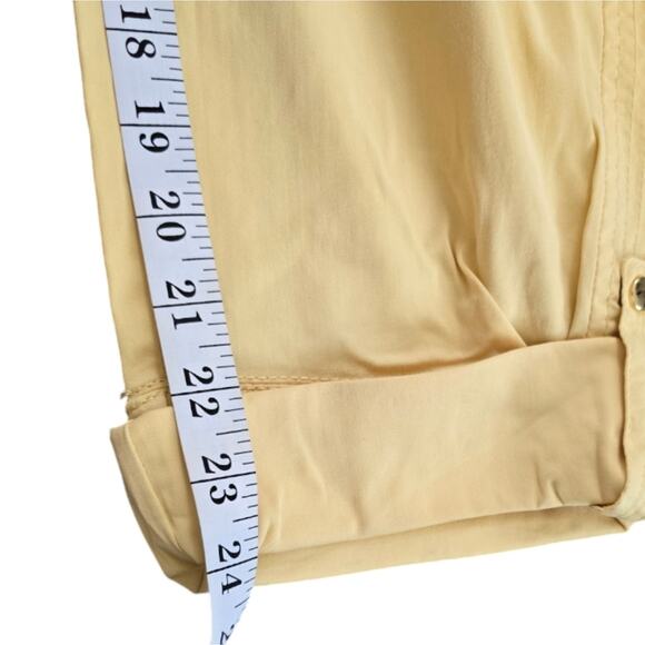 Chico's Lemon Yellow Rolled Hem Cropped Comfy Pants Size 1 Medium 8 10 - Picture 5 of 8